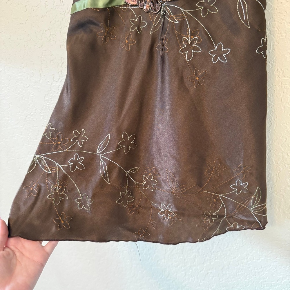 Y2K Daytrip Floral Embroidered Sequin Lace Fairy Top - Picture 4 of 5